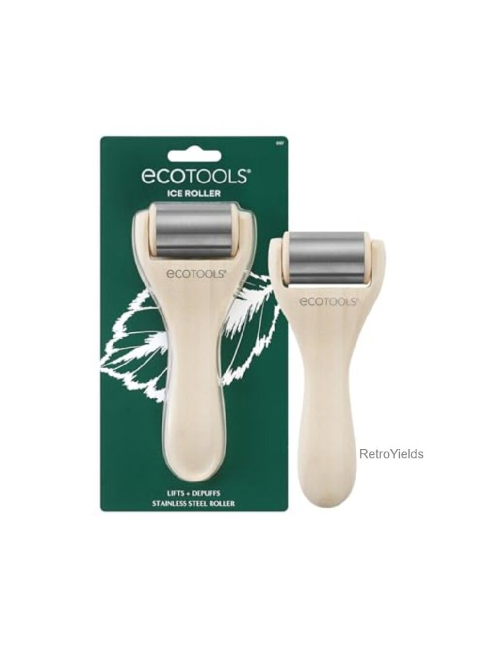 Stainless Steel Facial Ice Roller Vegan Bamboo Handle Depuffing Skincare Tool